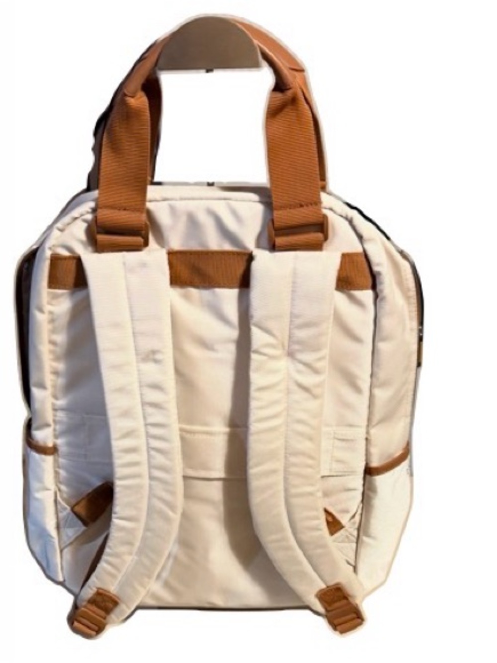 Cream and Tan Laptop Backpack Tote - Unbranded Women’s Bag - Picture 2 of 3